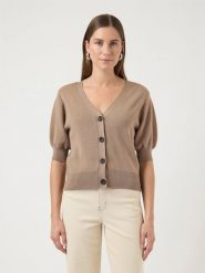 YAS Kardigan w kolorze jasnobrązowym rozmiar: XL. Brązowe kardigany YAS, s, bez wzorów, z wiskozy. Za 96.37 zł.