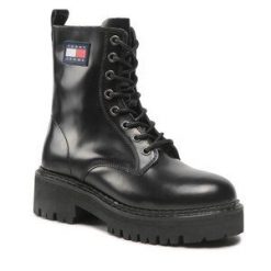 Trapery Tommy Jeans. Czarne trapery i śniegowce Tommy Jeans, z jeansu. Za 989.99 zł.