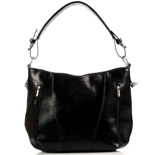 Torebka damska skórzana DAN-A T296 czarna. Czarne torebki klasyczne DAN-A, bez wzorów, ze skóry, bez dodatków. Za 349.99 zł.