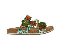 Klapki Laura Vita Brcyano 16 Jaune 202028, Wielokolorowy, Skóra naturalna - 38. Klapki Laura Vita, z aplikacjami, z materiału, bez obcasa. W wyprzedaży za 249.00 zł.