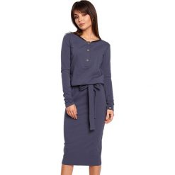 Sukienka w kolorze niebieskim. Niebieskie sukienki Be Wear, l, bez wzorów, bez kołnierzyka, bez ramiączek, maxi. Za 149.95 zł.