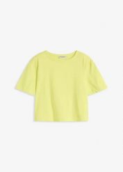 T-shirt oversize z czystej bawełny organicznej. Żółte t-shirty bonprix, bez wzorów, z bawełny, bez kołnierzyka, bez ramiączek. Za 19.99 zł.