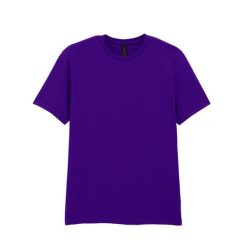 Bawełniana Koszulka Unisex Dla Dorosłych W Miękkim Stylu. Fioletowe bluzki GILDAN, xl, bez wzorów, z bawełny, sportowe, bez kołnierzyka, bez ramiączek. Za 48.99 zł.
