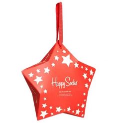 Zestaw Prezentowy Happy Socks 1-Pack Stars - Skarpetki Unisex z Bawełny. Czerwone skarpety Happy Socks, bez wzorów, z bawełny. Za 125.99 zł.