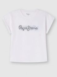 Pepe Jeans Koszulka w kolorze białym rozmiar: S. Białe bluzki Pepe Jeans, s, bez wzorów, z bawełny, bez kołnierzyka, bez ramiączek. Za 74.28 zł.