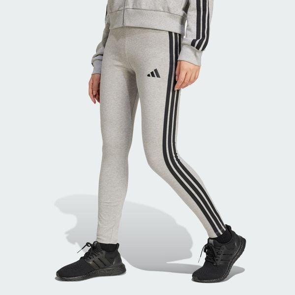 Legginsy Essentials 3-Stripes Cotton. Czarne legginsy Adidas, xs, bez wzorów, z bawełny, na fitness i siłownię. Za 153.70 zł.
