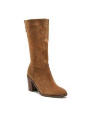 Lasocki Kozaki WYL2695-4Z Brązowy. Brązowe kozaki Lasocki, ze skóry, bez obcasa, na słupku, bez zapięcia. Za 329.99 zł.