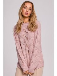 Made of emotion Sweter w kolorze jasnoróżowym rozmiar: S/M. Różowe swetry Made Of Emotion, m, bez wzorów, ze splotem, bez ramiączek. Za 166.95 zł.