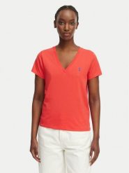 Polo Ralph Lauren T-Shirt 211B14611002 Czerwony Straight Fit. Czerwone koszulki polo Polo Ralph Lauren, m, bez wzorów, z bawełny, bez kołnierzyka, bez ramiączek. Za 399.99 zł.