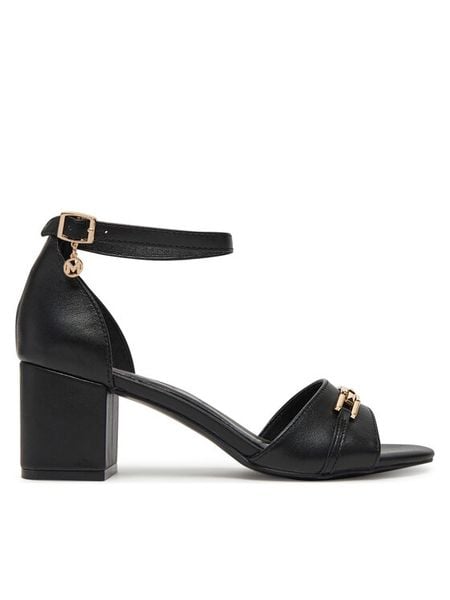MEXX Sandały MX/022C-HY Czarny. Czarne sandały Mexx, bez wzorów, ze skóry, bez obcasa, na słupku, bez zapięcia. Za 154.99 zł.
