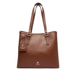 Torebka Beverly Hills Polo Club. Brązowe shopper Beverly Hills Polo Club, bez wzorów, bez dodatków. Za 299.99 zł.