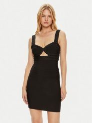 Guess Sukienka koktajlowa W4YK51 Z2XY0 Czarny Bodycon Fit. Czarne sukienki Guess, s, z aplikacjami, z wiskozy, wizytowe, bez kołnierzyka, bez ramiączek, bodycon. Za 329.99 zł.