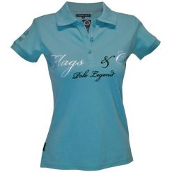Damska jeździecka koszulka polo Flags&Cup Cordova. Zielone koszulki polo FLAGS&CUP, xs, bez wzorów, z bawełny, bez kołnierzyka, bez ramiączek. Za 229.50 zł.