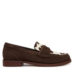 Lordsy Clarks. Brązowe lordsy Clarks, bez wzorów, bez obcasa, bez zapięcia. Za 559.99 zł.