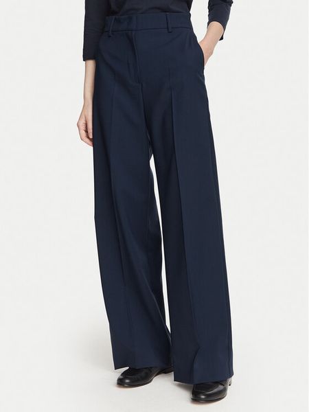 Weekend Max Mara Spodnie materiałowe Visivo 2625136061 Granatowy Regular Fit. Niebieskie spodnie materiałowe Weekend Max Mara, bez wzorów, z materiału. Za 969.99 zł.