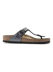 Birkenstock Japonki "Gizeh" w kolorze czarnym rozmiar: 38. Czarne klapki Birkenstock, bez wzorów, z otwartym noskiem, bez obcasa. Za 355.78 zł.