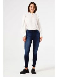 Garcia Dżinsy - Skinny fit - w kolorze granatowym rozmiar: W30. Niebieskie jeansy Garcia, z aplikacjami. Za 173.99 zł.