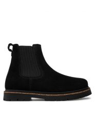 Birkenstock Sztyblety Highwood Slip On Mid W Leve 028187 Czarny. Czarne botki Birkenstock, bez wzorów, ze skóry, bez obcasa, na płaskiej podeszwie, bez zapięcia. Za 687.00 zł.