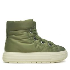Trzewiki Converse. Zielone botki Converse, bez wzorów, bez obcasa, na płaskiej podeszwie, bez zapięcia. Za 469.99 zł.