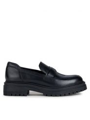 Geox Lordsy D Iridea D36HRA 00043 C9999 Czarny. Czarne lordsy Geox, bez wzorów, ze skóry, bez obcasa, bez zapięcia. Za 399.99 zł.