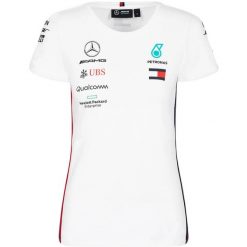 Koszulka Mercedes Mapm Rp Driver T-shirt, Kobiety. Białe koszulki sportowe bez wzorów, z bawełny, bez ramiączek. Za 190.00 zł.