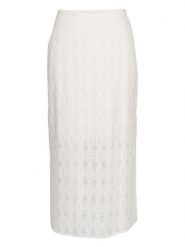 MOSS COPENHAGEN Spódnica "Madelena" w kolorze kremowym rozmiar: XL. Białe spódnice Moss Copenhagen, na co dzień, xl, bez wzorów, z koronki, midi, proste. Za 122.67 zł.