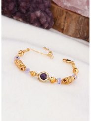 L'Atelier de Gaia Pozłacana bransoletka z cyrkoniami rozmiar: onesize. Różowe bransoletki L'Atelier de Gaia, z cyrkonią, pozłacane. Za 86.99 zł.