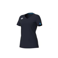 Koszulka damska Arena Team T-Shirt Panel. Niebieskie koszulki sportowe Arena, bez wzorów, z bawełny, bez ramiączek, do biegania. Za 162.00 zł.