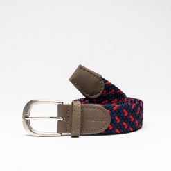 Pasek do spodni do golfa Inesis pleciony. Czerwone paski INESIS, bez wzorów, z materiału, eleganckie. Za 34.99 zł.