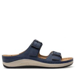Klapki Inblu. Niebieskie klapki Inblu, bez wzorów, bez obcasa. Za 129.99 zł.