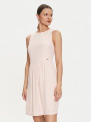 Armani Exchange Sukienka koktajlowa 6DYA06 YN5TZ 14BQ Écru Regular Fit. Sukienki Armani Exchange, bez wzorów, z wiskozy, wizytowe, bez kołnierzyka, bez ramiączek. Za 409.99 zł.