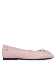 Tommy Hilfiger Baleriny Th Monogram Suede Ballerinas FW0FW09357 Różowy. Czerwone baleriny TOMMY HILFIGER, bez wzorów, ze skóry, bez obcasa. Za 409.99 zł.