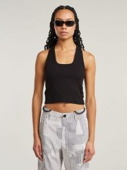 G-Star Top w kolorze czarnym rozmiar: M. Czarne koszulki sportowe G-Star, bez wzorów, z bawełny, bez ramiączek. Za 101.47 zł.