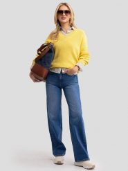 BIG STAR Sweter w kolorze żółtym rozmiar: L/XL. Żółte swetry Big Star, l, bez wzorów, bez ramiączek. Za 114.99 zł.