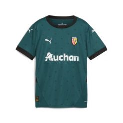 Młodzieżowa koszulka wyjazdowa RC Lens 24/25 PUMA Varsity Green Black. Czarna bluzki Puma, m, bez wzorów, ze lnu, młodzieżowe, bez kołnierzyka, bez ramiączek. Za 359.00 zł.