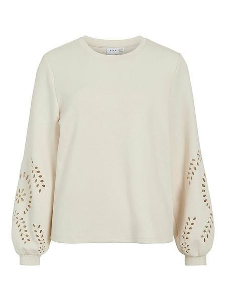 Vila Bluza "Visandy" w kolorze kremowym rozmiar: M. Brązowe bluzy Vila, m, bez wzorów, z materiału, bez kaptura. Za 119.95 zł.