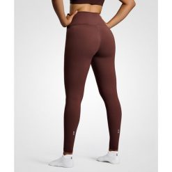 Legginsy do tenisa/padel damskie Smart z kieszenią na piłki. Brązowe legginsy NORDICDOTS, l, bez wzorów, z elastanu. Za 365.00 zł.