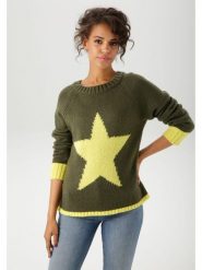 Aniston Sweter w kolorze ciemnozielonym rozmiar: 38. Zielone swetry Aniston, bez wzorów, bez ramiączek. Za 52.42 zł.