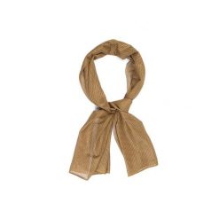 Szal maskujący z siatki MESH 155x48 cm. Brązowe szaliki CAMOUFLAGE, bez wzorów, z meshu. Za 27.99 zł.