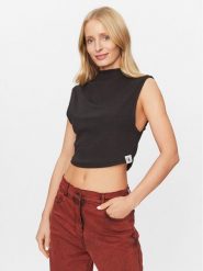 Calvin Klein Jeans Bluzka J20J221419 Czarny Slim Fit. Czarne bluzki Calvin Klein Jeans, m, bez wzorów, z bawełny, bez kołnierzyka, bez ramiączek. Za 129.99 zł.