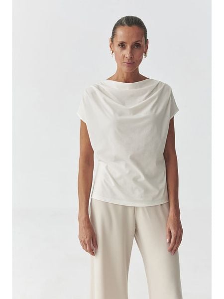 TATUUM Bluzka "Melisa" w kolorze kremowym rozmiar: L. Brązowe bluzki Tatuum, l, bez wzorów, bez kołnierzyka, bez ramiączek. Za 117.17 zł.