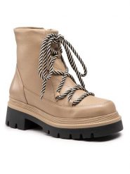 Simple Botki SL-47-02-000069 Beżowy. Brązowe botki Simple, bez wzorów, ze skóry, bez obcasa, na płaskiej podeszwie, bez zapięcia. Za 569.99 zł.