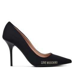 Szpilki LOVE MOSCHINO. Czarne szpilki Love Moschino, bez wzorów, bez obcasa, na szpilce, bez zapięcia. Za 489.99 zł.