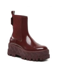 Kurt Geiger Botki London Chelsea 9353754109 Bordowy. Czerwone botki Kurt Geiger, bez wzorów, ze skóry, bez obcasa, na płaskiej podeszwie, bez zapięcia. Za 1,549.00 zł.