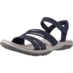 Sandały SKECHERS 163573S Niebieski. Niebieskie sandały Skechers, bez wzorów, z materiału, bez obcasa, bez zapięcia. Za 242.99 zł.