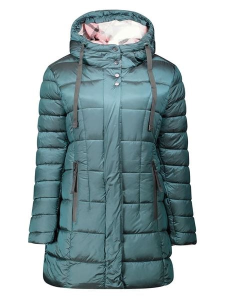 Geographical Norway Płaszcz pikowany "Bulli" w kolorze zielonym rozmiar: S. Zielone płaszcze Geographical Norway, s, bez wzorów, bez kaptura. Za 205.45 zł.