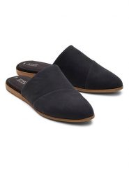 TOMS Skórzane klapki w kolorze czarnym rozmiar: 38. Czarne klapki Toms, bez wzorów, bez obcasa. Za 194.95 zł.