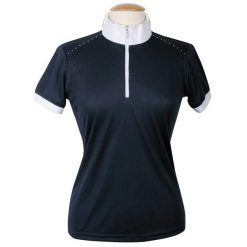 Damska koszulka polo na zawody Harry's Horse Brighton. Niebieskie koszulki polo HARRYS HORSE, l, bez wzorów, z materiału, bez kołnierzyka, bez ramiączek. Za 150.50 zł.