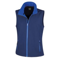 Ocieplana Damska Softshell. Niebieskie kurtki sportowe RESULT, l, bez wzorów, z softshellu, bez kaptura, trekkingowe. Za 107.99 zł.