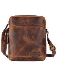 WEZBEY Skórzana torebka "Hombre 3338" w kolorze jasnobrązowym - 19 x 23 x 7 cm rozmiar: onesize. Brązowe torby na ramię WEZBEY, bez wzorów, z materiału, na ramię, bez dodatków. Za 173.99 zł.